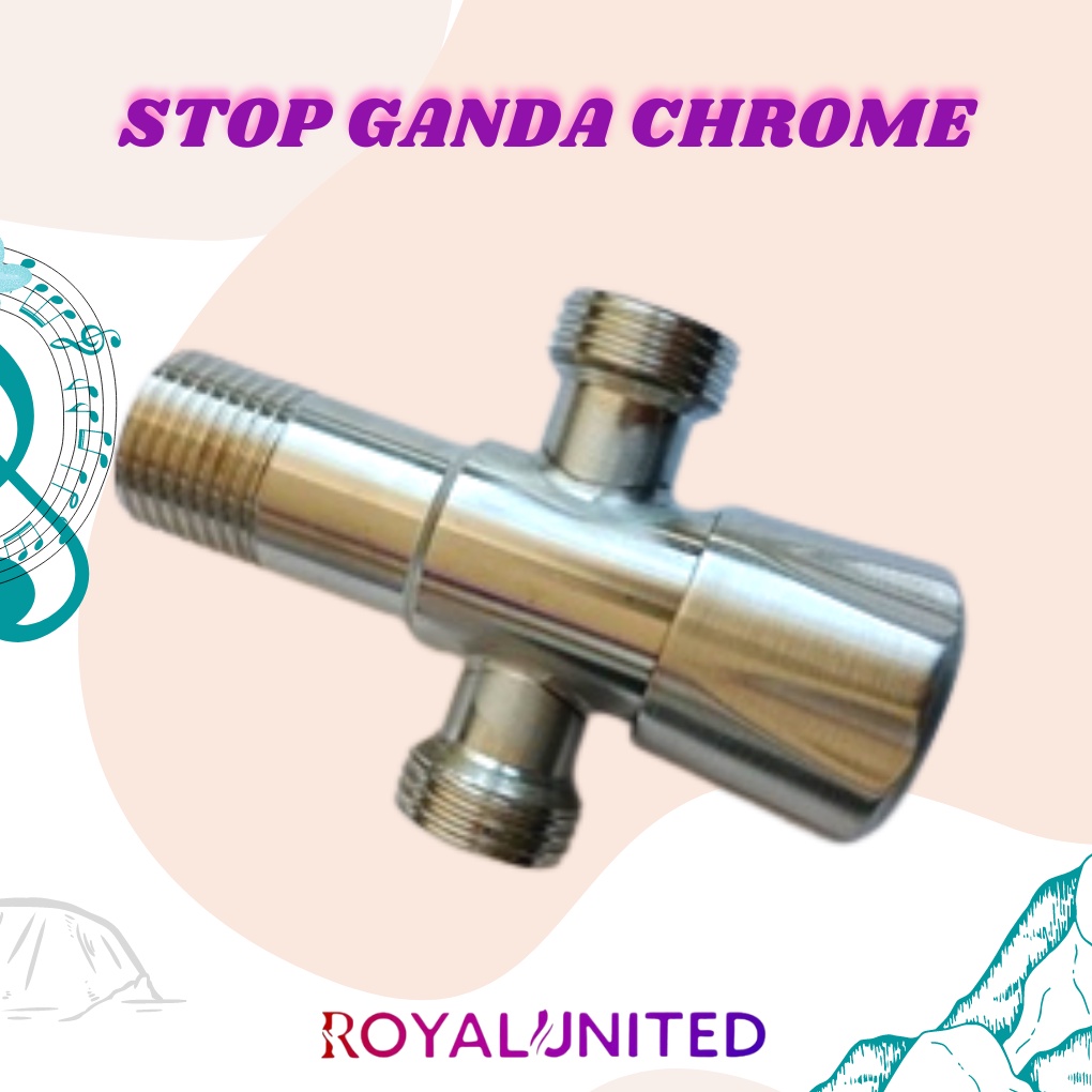 Stop Kran Keran Air Stainless Toilet Dobel Cabang Shower / Silver Mengkilap 1/2 Inch SAMBUNG FLEKSIBEL SHOWER TOILET high quality