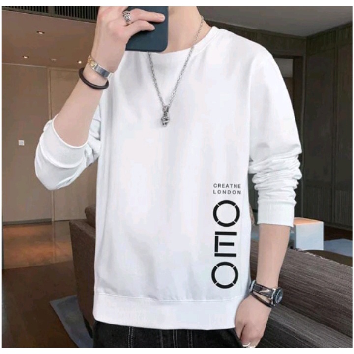 Sweater Crewneck OEO Basic Atasan Jacket Pria Wanita Style Korean Santai Terbaru Desain Simple