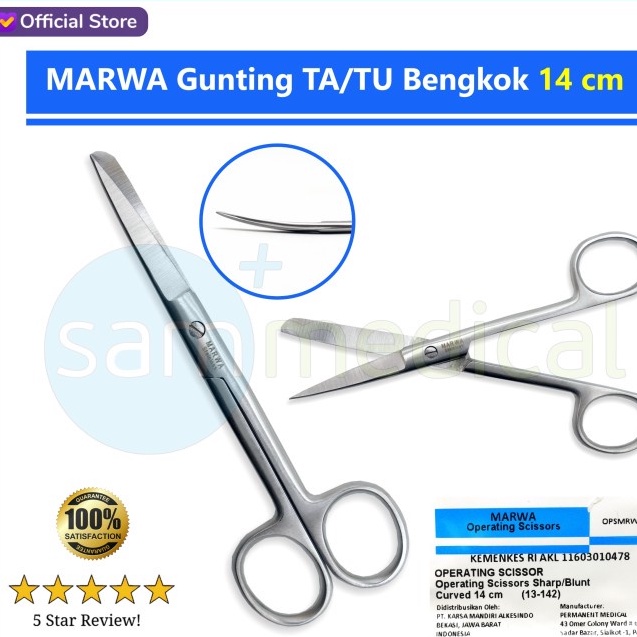 Jual Marwa Gunting Tatu Tajam Tumpul Bengkok 14cm Shopee Indonesia 