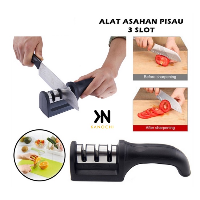 Asahan Pisau Manual 3 Step Knife Penajam pisau Gunting Praktis