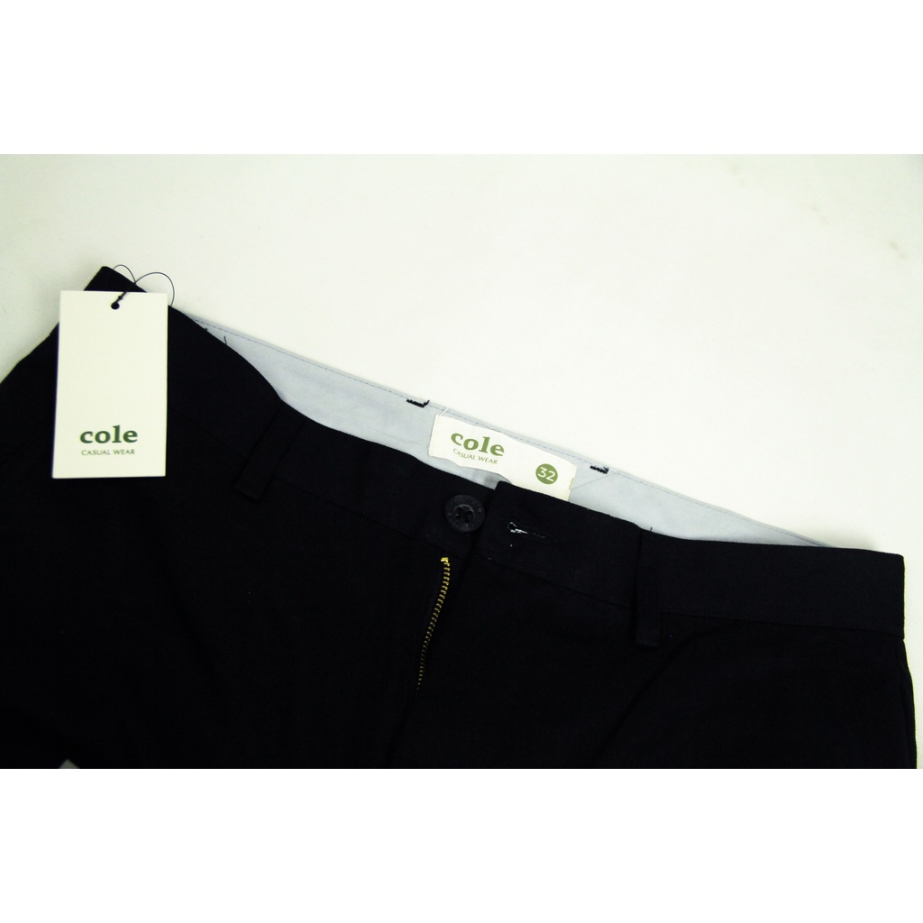 Celana Chino Panjang Pria COLE Hitam Slimfit Bahan Stretch - Black (B)  | Bahan 100% Katun | Original Brand