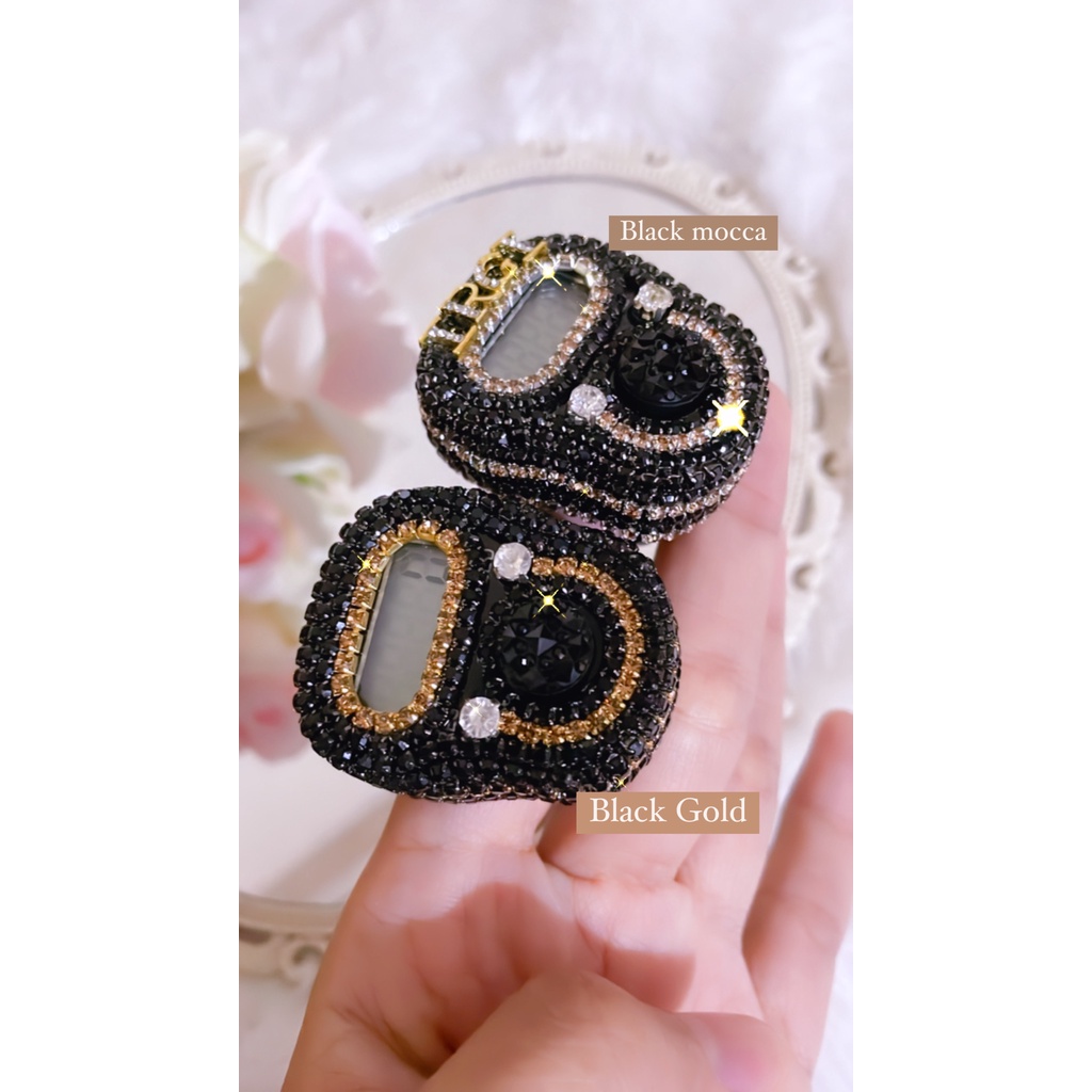Tasbih Digital Swarovski Led Alarm Variasi List Black Cantik Custom Nama Untuk Wanita