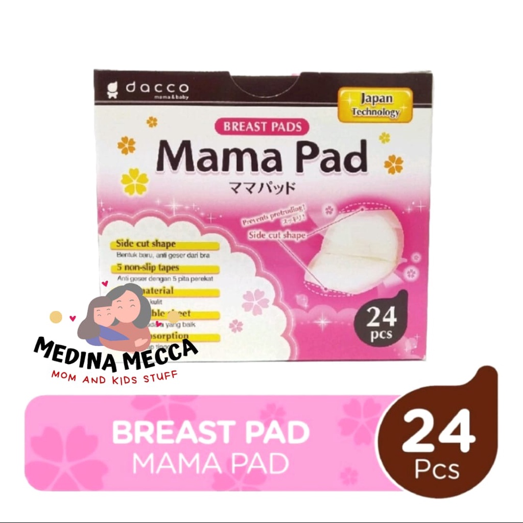 Mamapad Breastpad isi 56 / 24 pcs 3D Side Cut Shape Dacco / Mama Pad Breast Pad Premium 68 EXP 2025