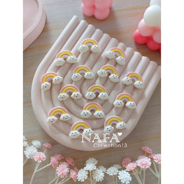 (10pcs) Clay 2 smile rainbow