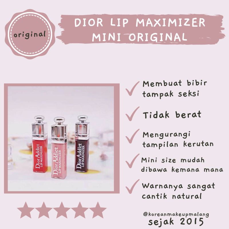 MINI DIOR ADDICT LIP MAXIMIZER TRAVEL SIZE LIP PLUMPER PLUMPING ORIGINAL