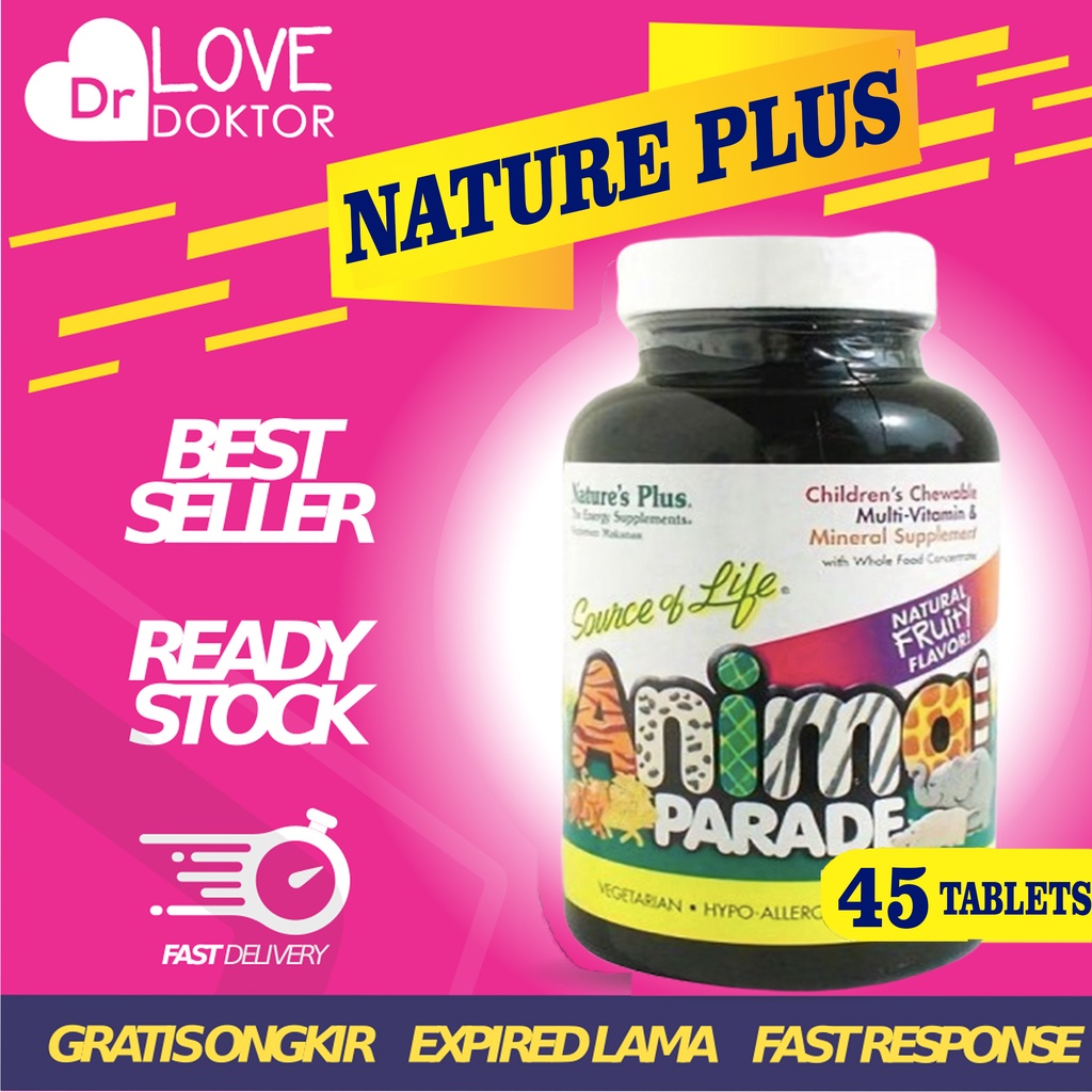 NATURE'S NATURES NATURE PLUS SOURCE OF LIFE SOL ANIMAL PARADE MULTIVITAMIN ASSORTED 45 ANIMALS