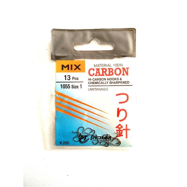 pancing PIONEER MIX CARBON UMITANAGO 1055R mata kail putih chrome