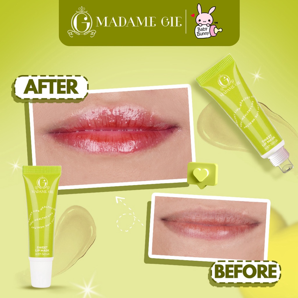 ❤ BELIA ❤ Madame Gie Sweet Lip Mask - Masker Scrub Bibir Cerah (✔BPOM)