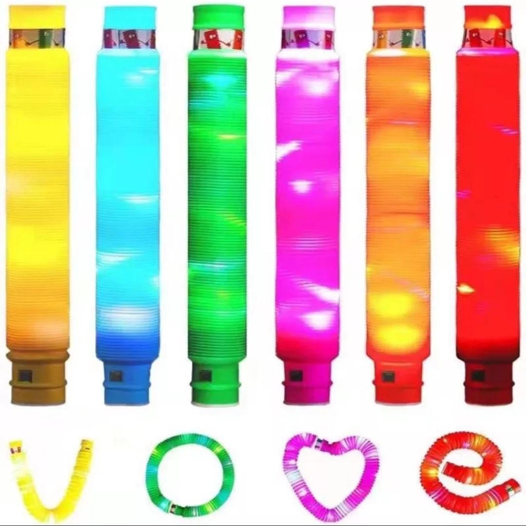 Jual Mainan Pop Tube LED Pop Tubes LED Fidget Pop Tubes Sensory Toys Mainan Selang