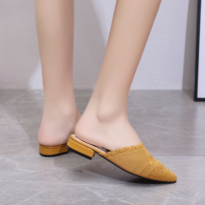 Heels Tumit Tinggi Rajutan heels 3cm, 7cm, slip on [COD] 0067 4031
