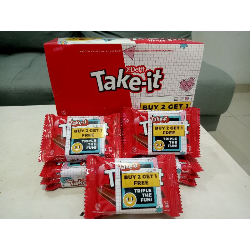 Jual Delfi Take It 35 gram buy 2 get 1 ( ISI 3 ) Cokelat | Shopee Indonesia