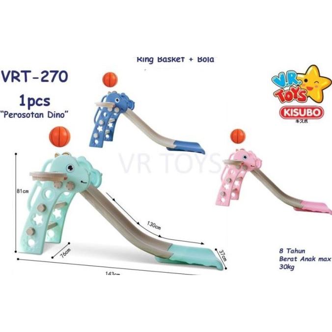 Mainan Anak Prosotan Dino Ring Basket + Bola VRT-270 Perosotan stock ada