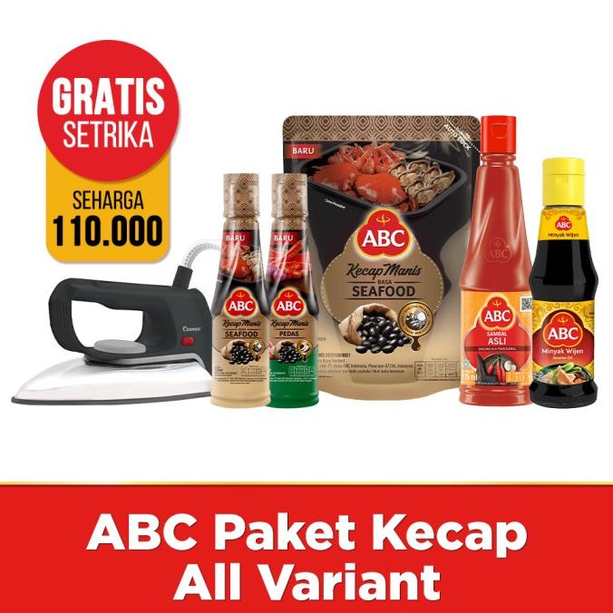 

ABC Paket Kecap All Variant, Saus Sambal Free Setrika