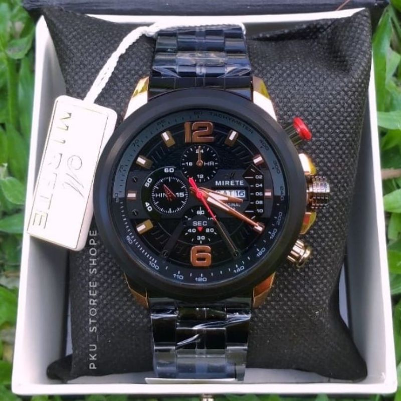 JAM TANGAN PRIA IMPORT MIRETE WATER RESISTANT 3M