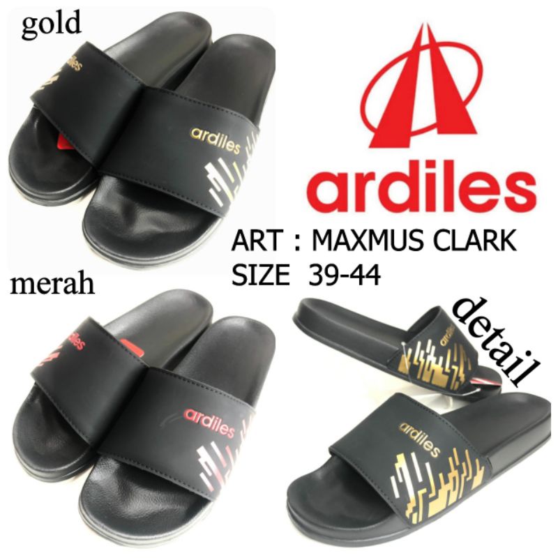 SANDAL SELOP LAKI LAKI BY ARDILES MAXMUS CLARK SIZE 39-44 GOLD DAN MERAH.