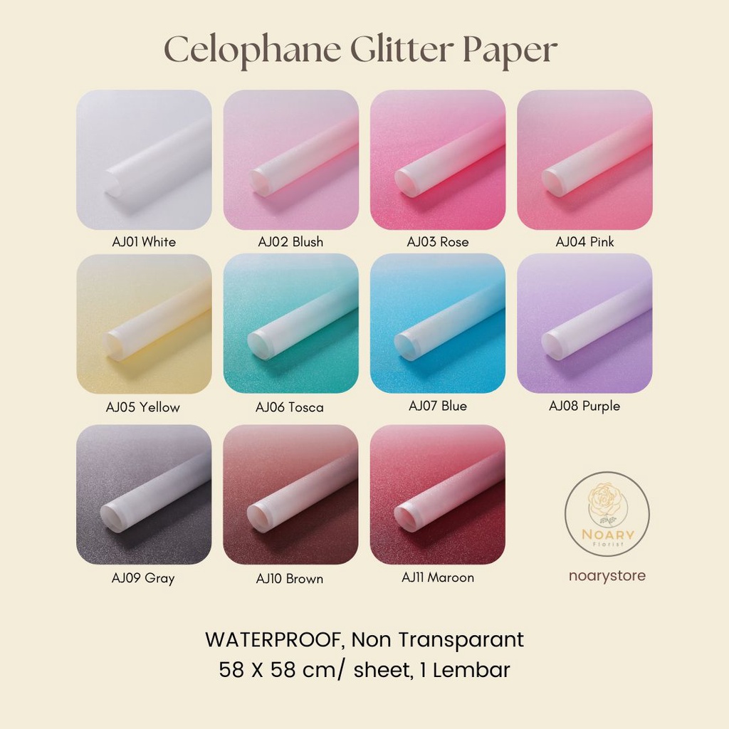 Cellophane Glitter Paper Kertas Bunga Wrapping Cellophane Paperwrap Buket Bunga Bungkusan Bunga / Flower Wrapping / Cellophane / Wrap / Kertas Bunga / Kertas Kado / Flower Paper / Kertas Grosir / Kertas Import / Kertas Cellophane / Florist / Buket Bunga /