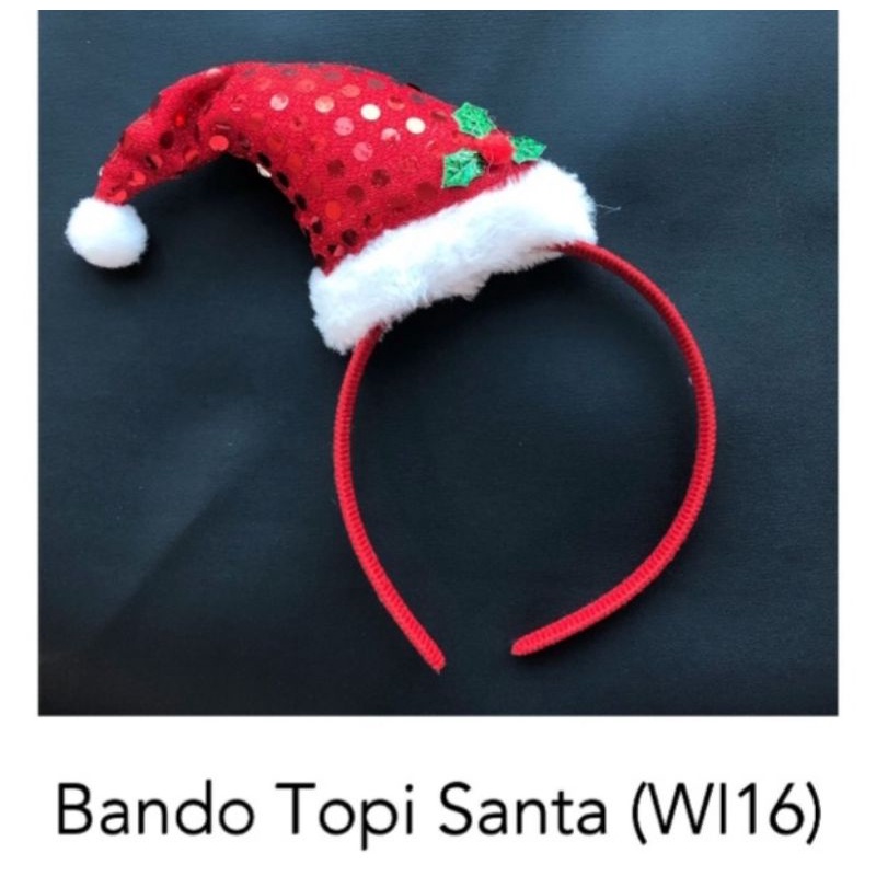 Bando Topi Santa / Bando Natal / Harga Per pcs