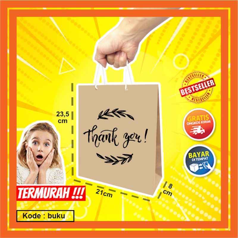 

PAPER BAG PAPER BAG COKLAT PAPER BAG THANK YOU TAS KERTAS