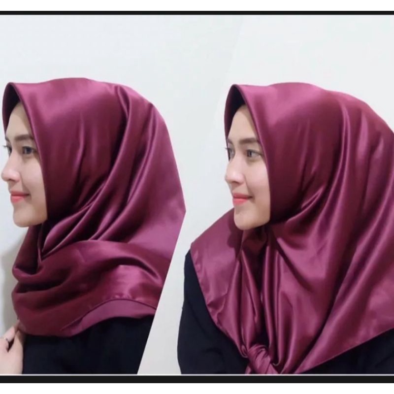 Hijab/jilbab Segi Empat Satin polos Warna Terlengkap / Jilbab SegiEmpat Satin polos/ Kerudung Segi Empat Satin polos/Hijab Segi Empat polos - RQS(BEST PRODUK)