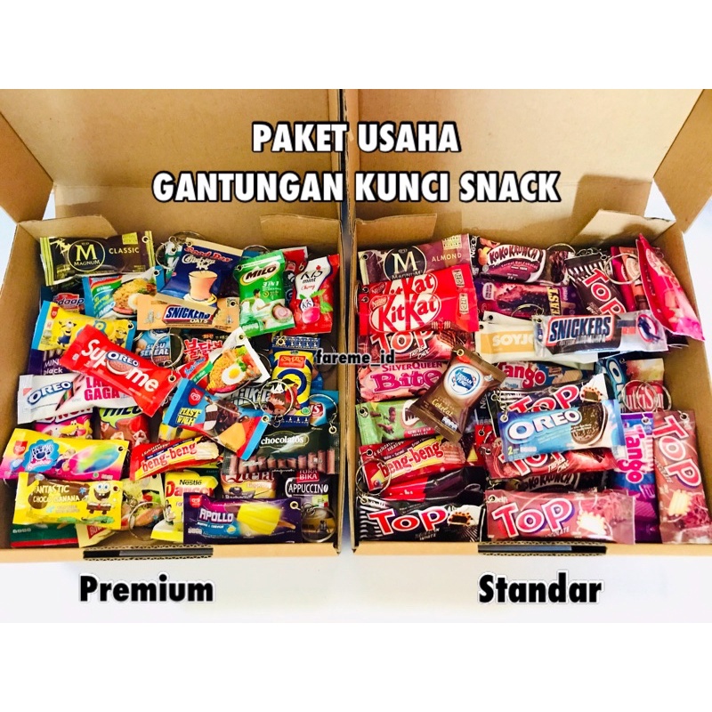 Paket Usaha Gantungan Kunci Snack isi 100 / Miniatur Snack Lucu Murah Grosir / Souvenir Pernikahan Unik
