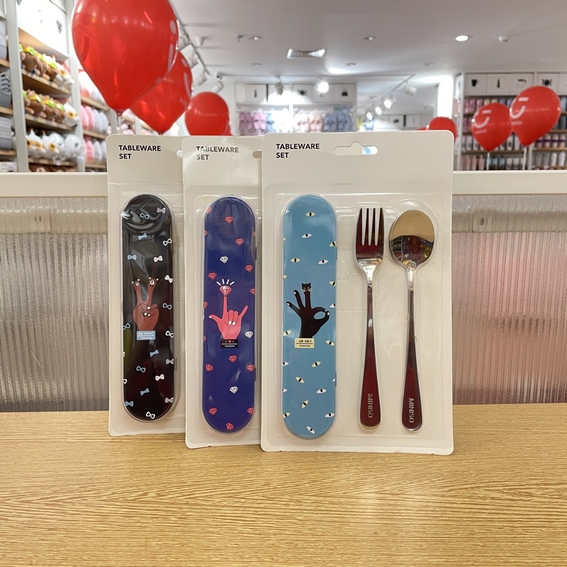 Alat makan set sendok garpu MINISO Tableware set alat makan