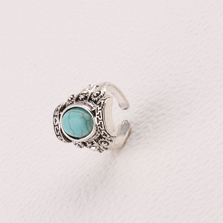 Cincin retro Gaya Eropa / Amerika Desain Elang Hias emerald Untuk Pria