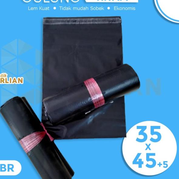

Polymailer Gulung Hitam Ekonomis 35x45 +5 cm Plastik Packing - 100 lbr