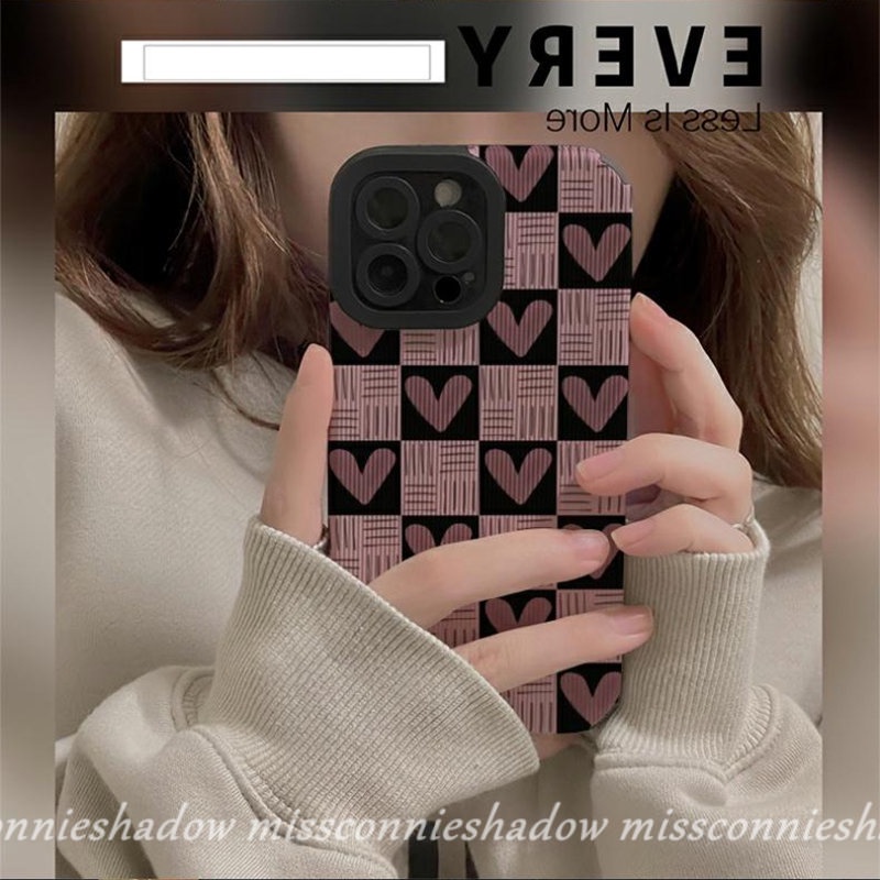 Soft Case TPU Motif Hati Warna Pink Untuk iPhone 11 Pro Max 7Plus 8Plus 12 Pro Max 13 Pro Max 14 Pro Max XR X XS Max