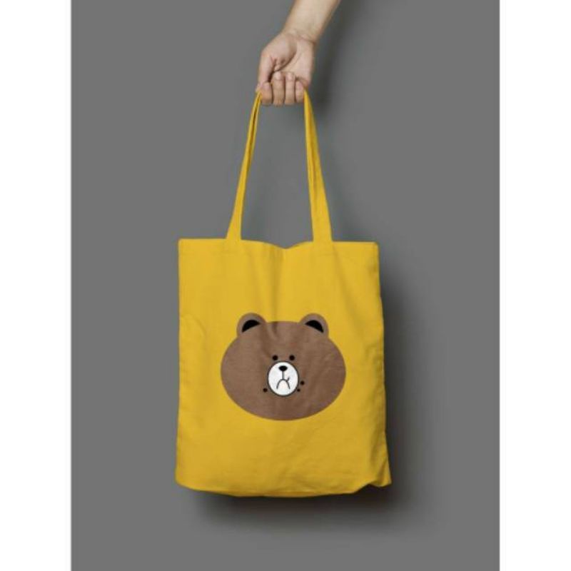 TERLARIS!! Totebag Motif Bear Fashion Terbaru Tas Kuliah Sekolah Tote wanita