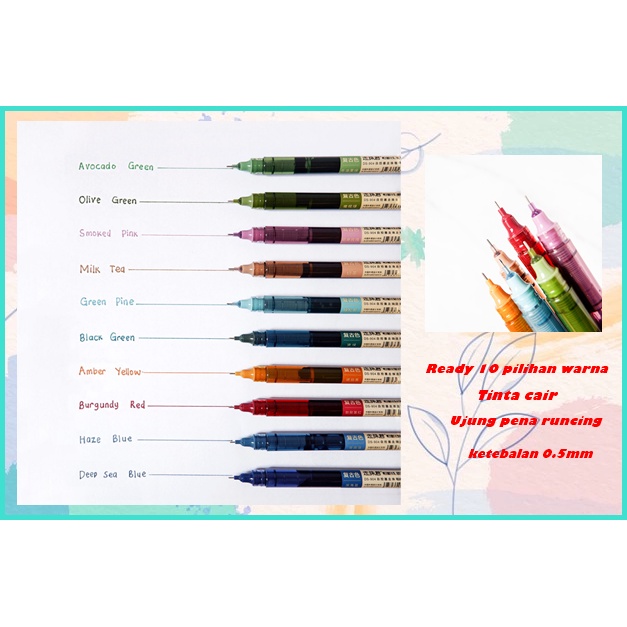 

Pulpen Warna Warni Bolpoin Pulpen Aesthetic Pulpen Warna Pulpen Cair Pulpen Ujung Lancip Ds Needle Point Liquid Ink Pen Special Color 0.5 mm