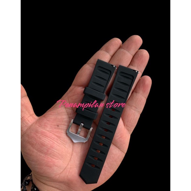 Strap Tali jam Tangan Silicon hitam Size 20MM model keren banget