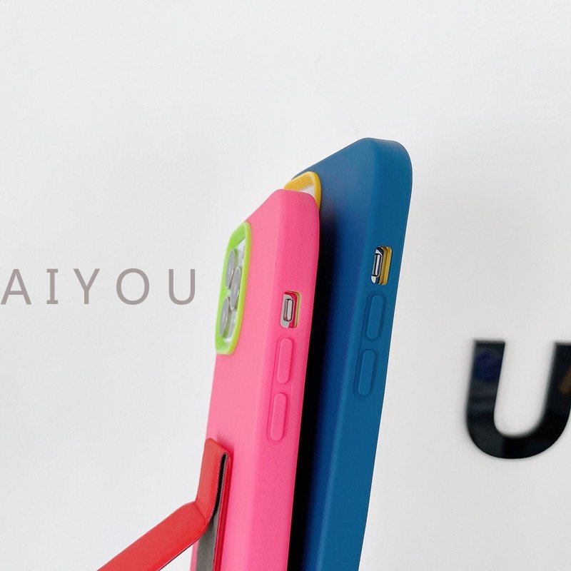 3 in 1 Case Stand Holder Bahan Kulit Dengan Tali Pergelangan Tangan Untuk iPhone 14 Pro Max 13 11 12 Pro Max XR X 7 8 Plus SE XS Max