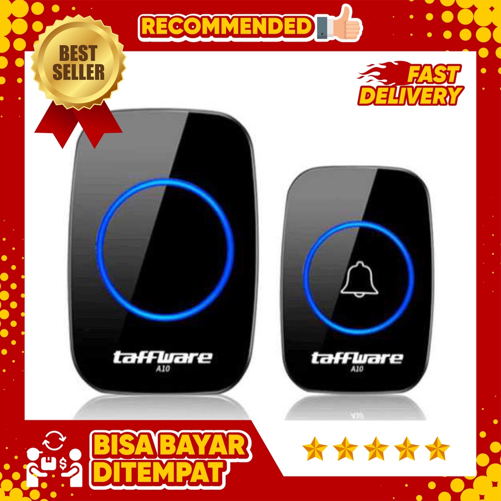 Alarm Pintu Alarm Rumah Anti Maling Wireless Waterproof dengan EU Plug LED Indicator / Bel Rumah Tan