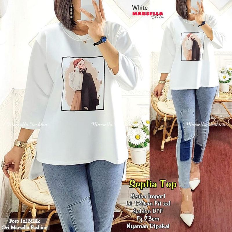 TUNIK KAOS SEPTIA || TUNIK JUMBO LD 120 PJ 73