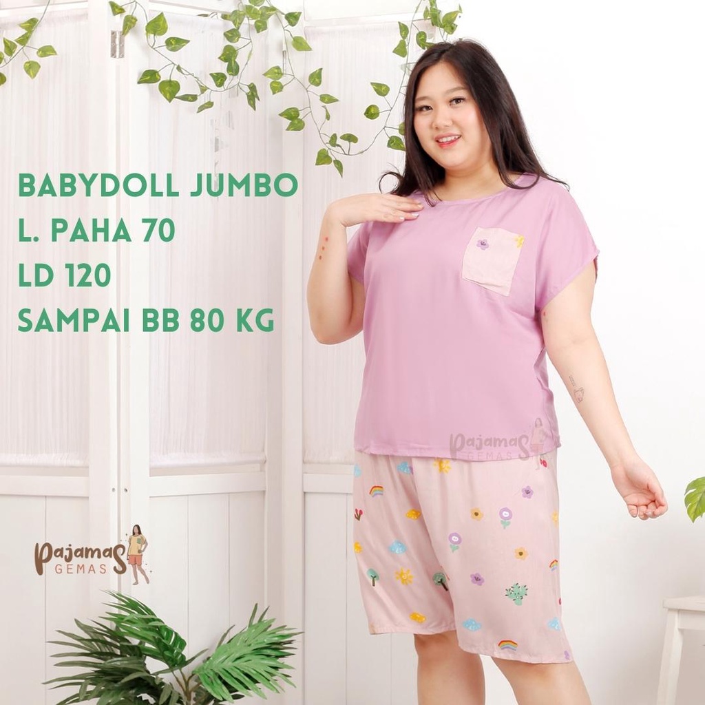 BABYDOLL JUMBO RAYON CELANA PENDEK