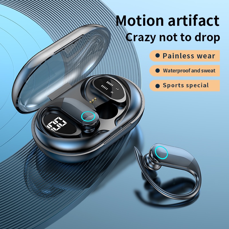 Matei Headset Bluetooth Earphone TWS Wireless Olahraga Earphone LED Earbud 9D Bluetooth G37  Dengan Mic sport bass