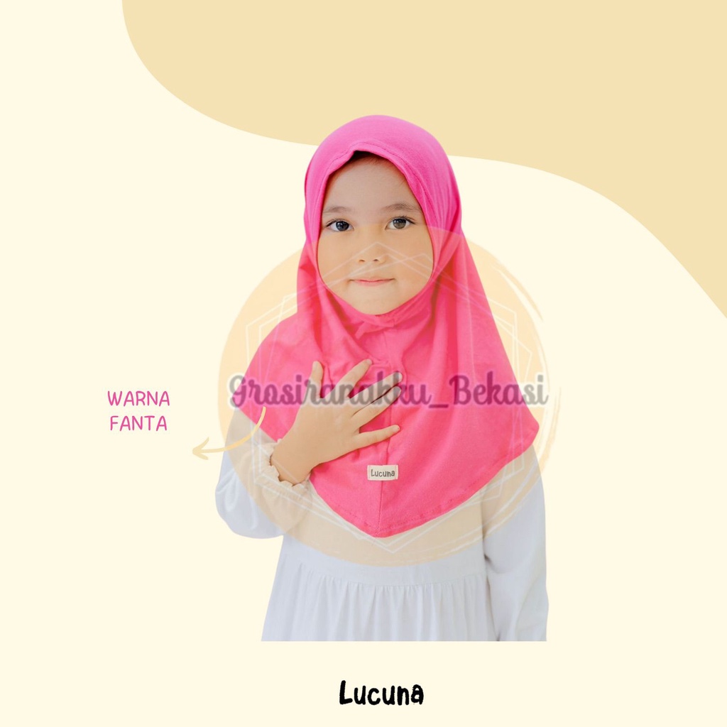 Hijab Anak Instan Zahra Junior Lucuna Warna  Fanta Size 2-10 TH