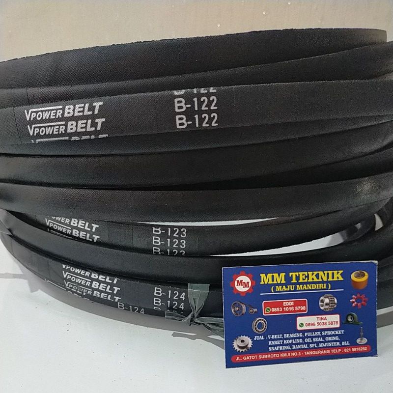 Vanbelt B122 B123 B124 Tali Ban Kipas Bando Mbi Mitsuboshi VPower Van Fan Belt B 122 123 124 V- V Pan Panbelt Fanbelt B-122 B-123 B-124