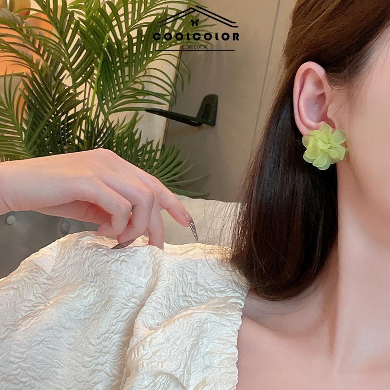 COD❤️Anting Bunga Korea Kecil Sepasang Akrilik Flower Stud Earrings Anting Tusuk Motif Vintage Fashion Impor Murah Aksesoris Wanita
