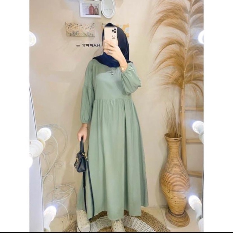 MIDI DRESS CRINGKLE / SISA DRESS / GAMIS WANITA TERBARU 2022