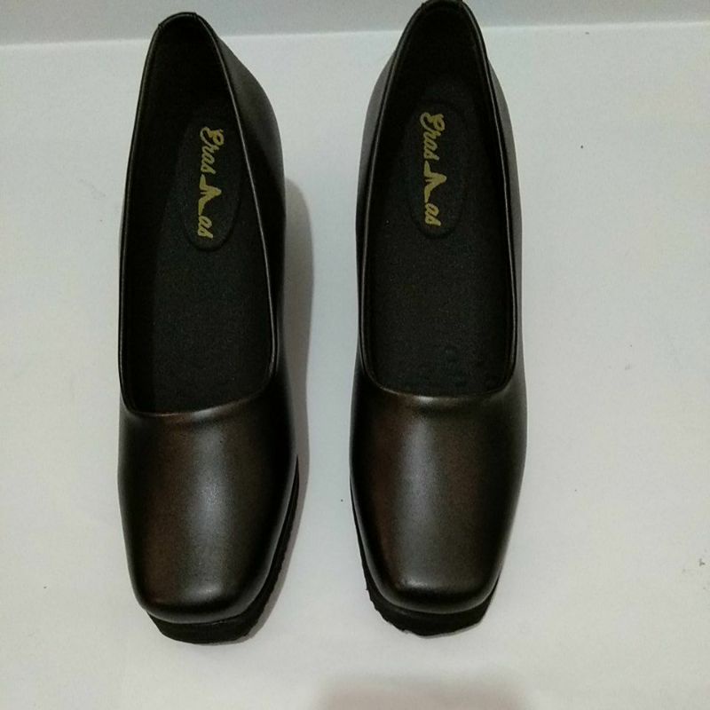 ERASMAS Sepatu Persit Wedges Wanita Terbaru B5 dop 36-43 hak 5cm Sedang Sol Tapak Karet Spon Ringan