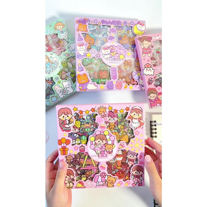 Isi 100 Lembar Sticker Deco Aesthetic Lucu Momo Stiker Anti Air Tumblr DIY Hp Stiker Motif Kartun Lucu ala Korea Dekorasi Buku Diary Memo Journal Catatan Harian Anak Sekolah Alat Tulis Bahan Stiker Transparant Bisa Untuk Kado Ulang Tahun GUDANG