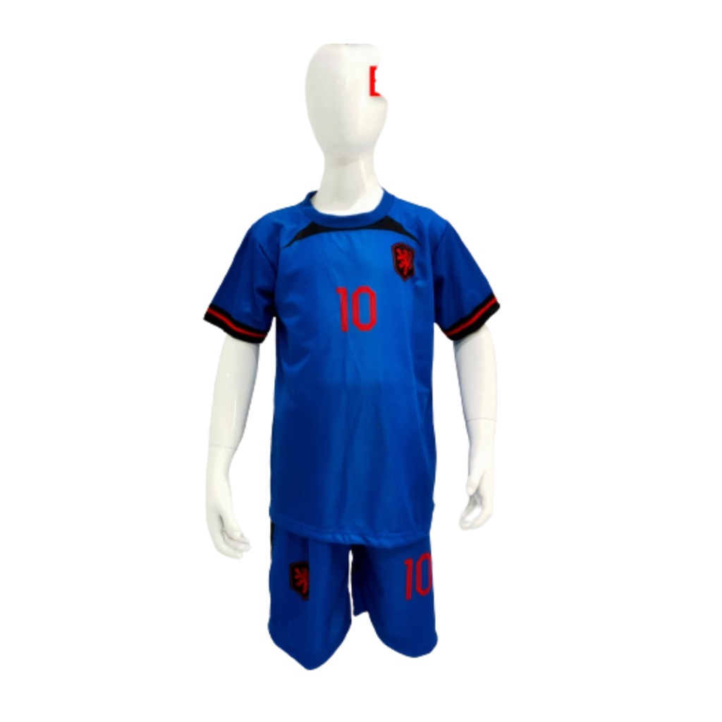 Kaos sepakbola anak laki-laki belanda memphis away jersey soccer baju celana setelan t-shirt outfit jersy futsal seragam klub kostum olahraga pakaian print apparel multi jersi sport benhur