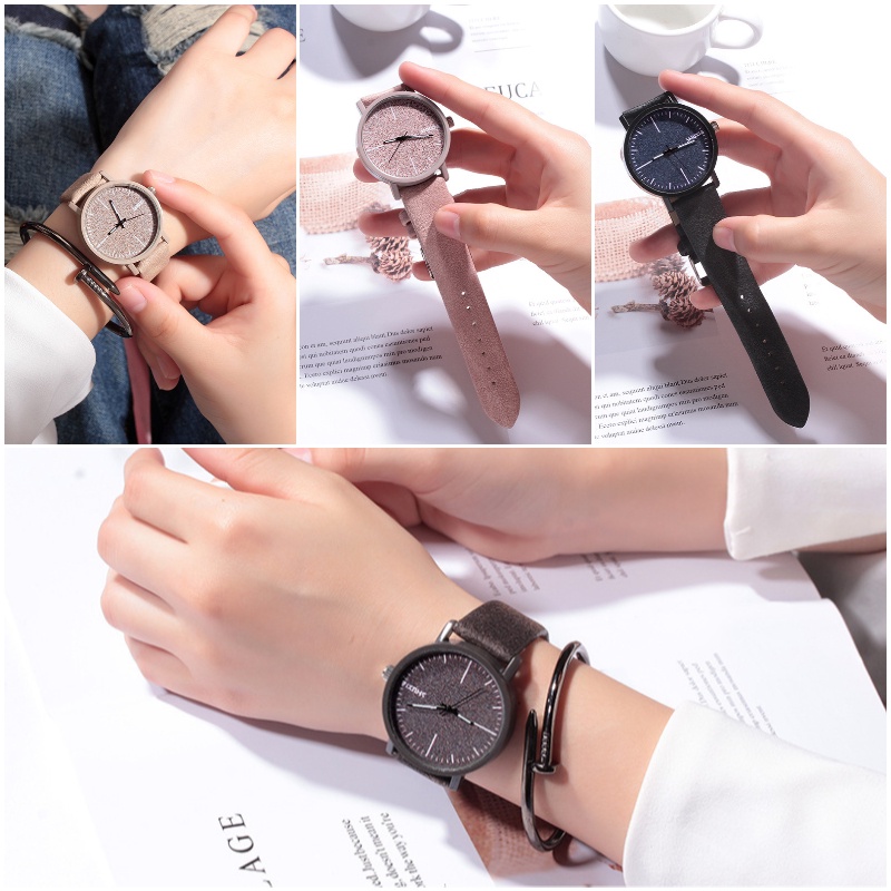 Jam Tangan Wanita A0001  Jam Tangan Quartz Anti Air Gaya Korea Jam Tangan Couple Aksesori