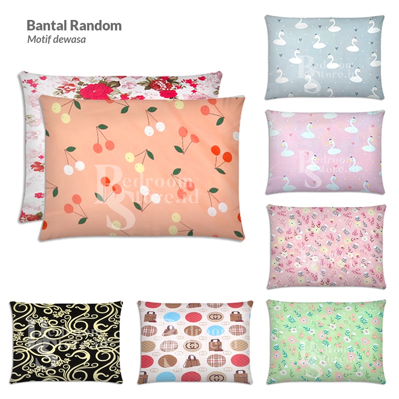 Sarung Bantal Polos Motif Karakter Motif Kotak (Random)