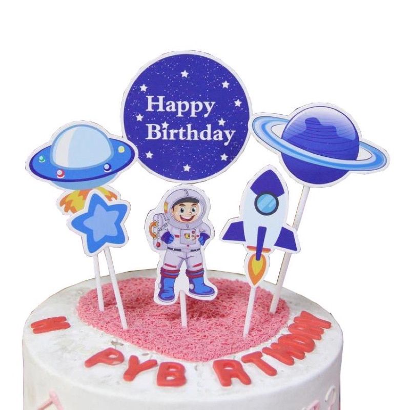 Cake Topper ASTRONOT hiasan kue Happy Birthday dekorasi kue cake Topper kue ulang tahun ASTRONOT
