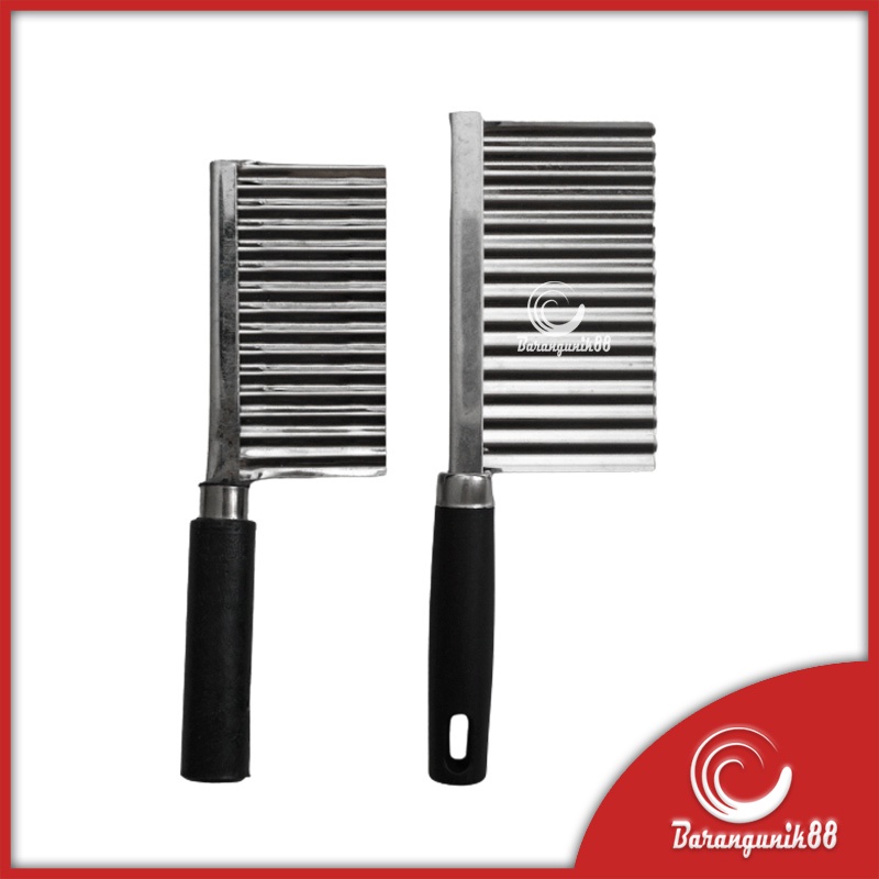 Pisau Gelombang Stainless Steel Tebal Pengiris Kentang Acar Puding Jelly Wortel Wave Potatoes Knife