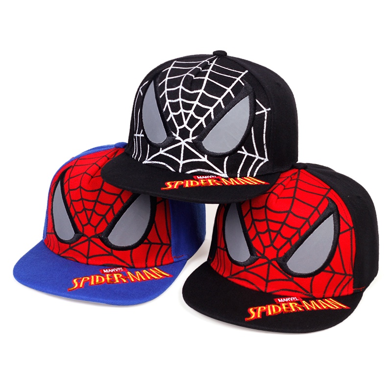 Topi baseball Motif Bordir Kartun spiderman Bahan Katun Untuk Anak