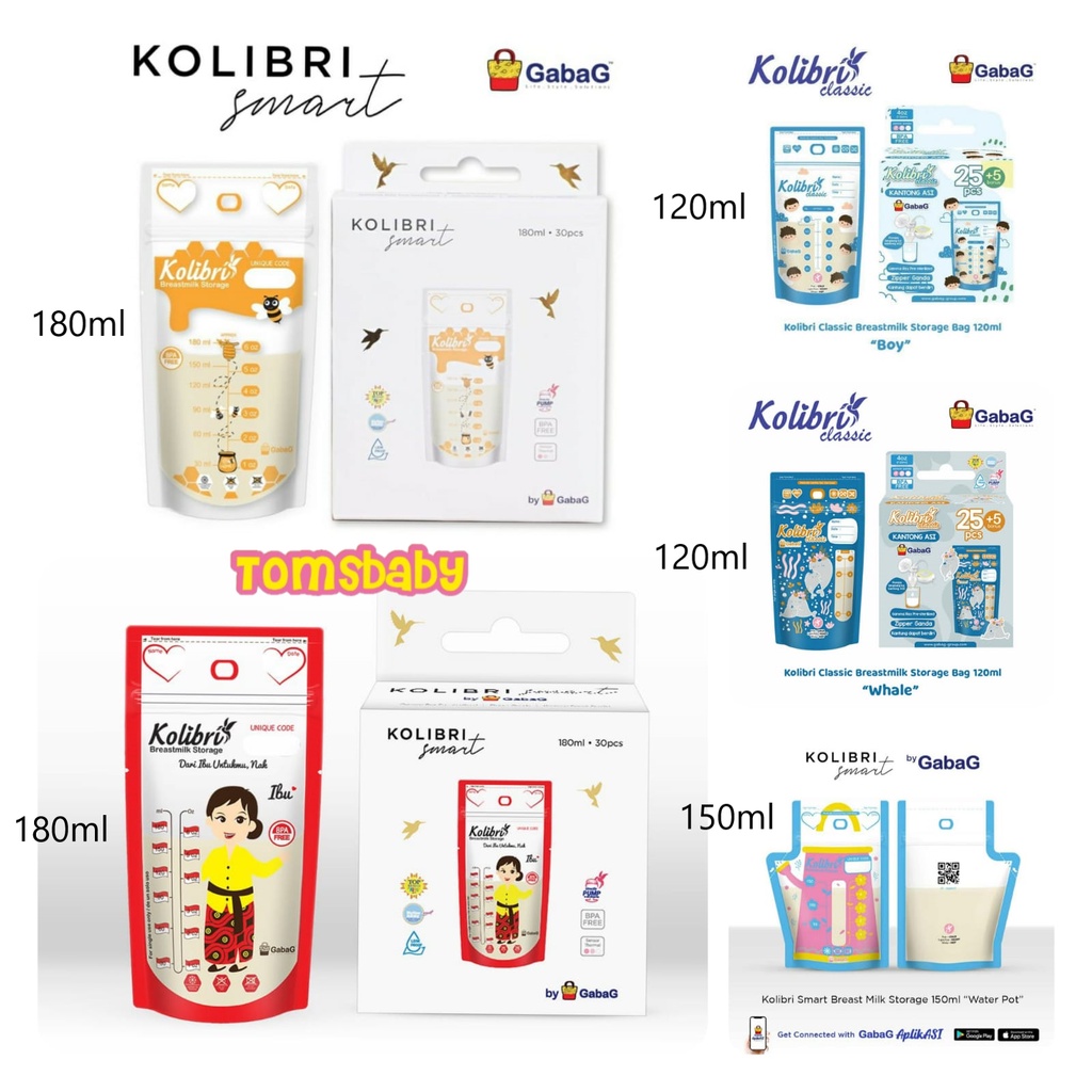 [TOMS] GABAG kantong asi 120ml/150ml/180ml isi 30pcs