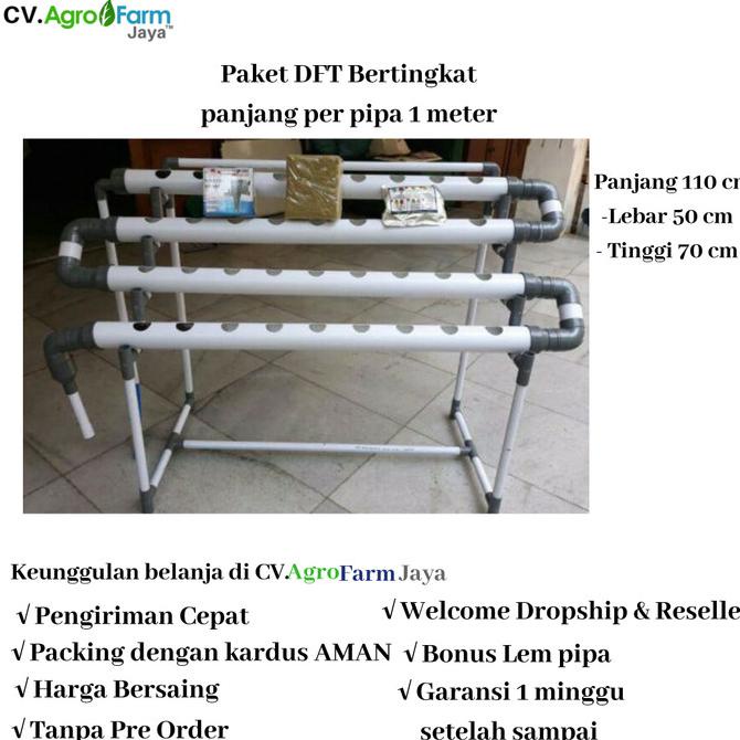 INSTALASI MODUL KIT HIDROPONIK SET DFT 20 - 36